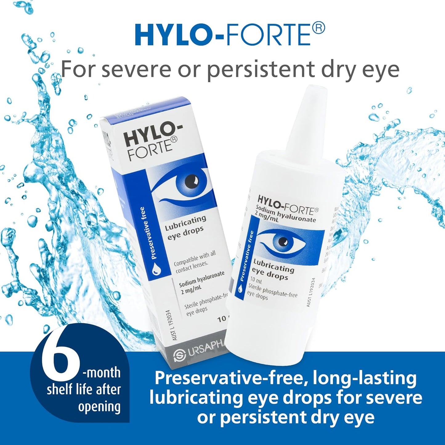 6 x Hylo-Forte Eye Drops (Buy 5, 1 FREE)